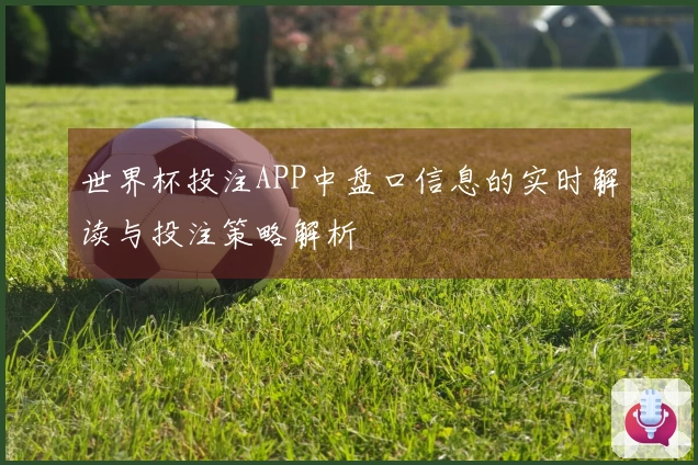 世界杯投注APP中盘口信息的实时解读与投注策略解析